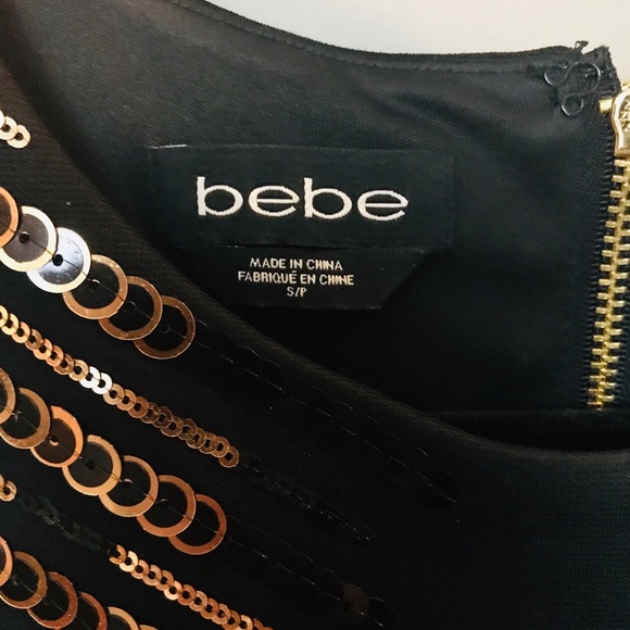 BeBe black dress with gold and back sequining - Picture 2 of 5